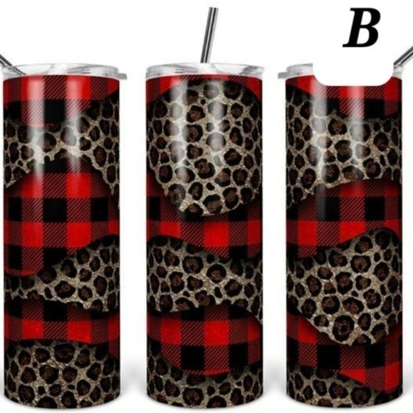 Unbranded Other - Leopard & Plaid Wave  Tumbler